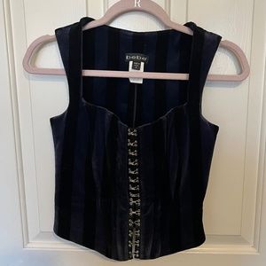 Vintage Bebe Corset Black and Blue